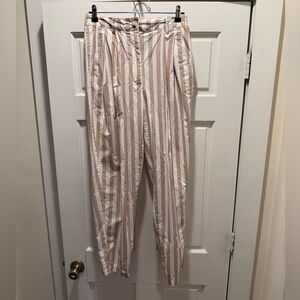 Urban Outfitters Beige and White Striped Pants